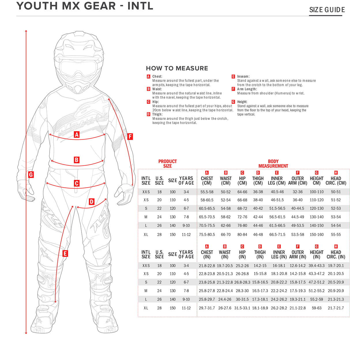 Alpinestars Racer Lucent Jersey for Boys - White, Red, Yellow