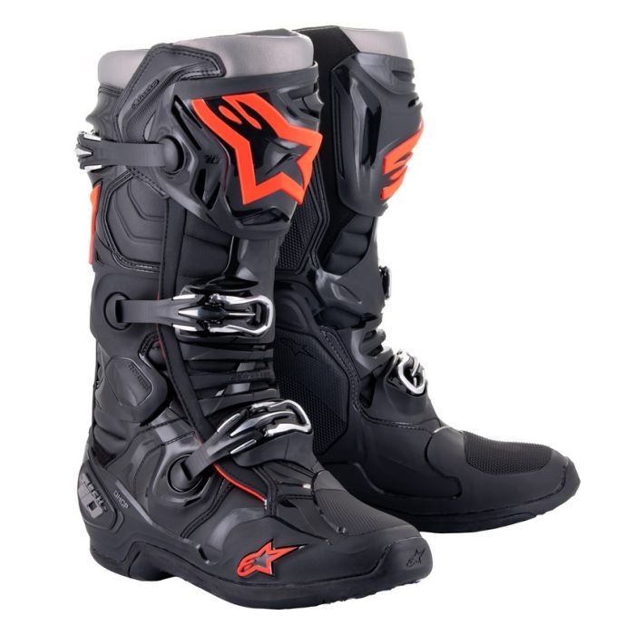 Stivali Alpinestars Tech 10 - Nero Rosso Fluo