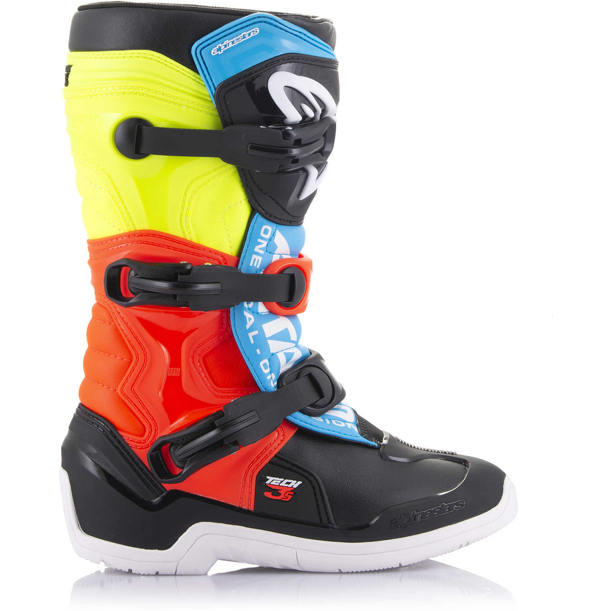 Stivali Alpinestars Tech 3S Youth - Nero / Giallo / Rosso Fluo