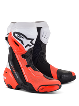Stivali Alpinestars Supertech R Vented - Nero Bianco Rosso Fluo