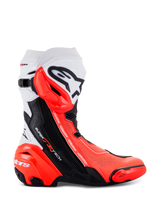 Stivali Alpinestars Supertech R Vented - Nero Bianco Rosso Fluo