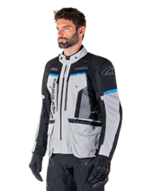Alpinestars Bogota' Pro Drystar Motorcycle Jacket - Grey Black Cyan