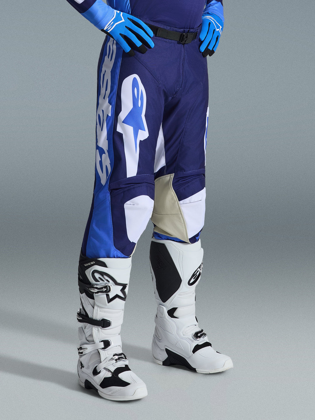 Pantaloni Alpinestars Racer RIWAY - Blu Bianco
