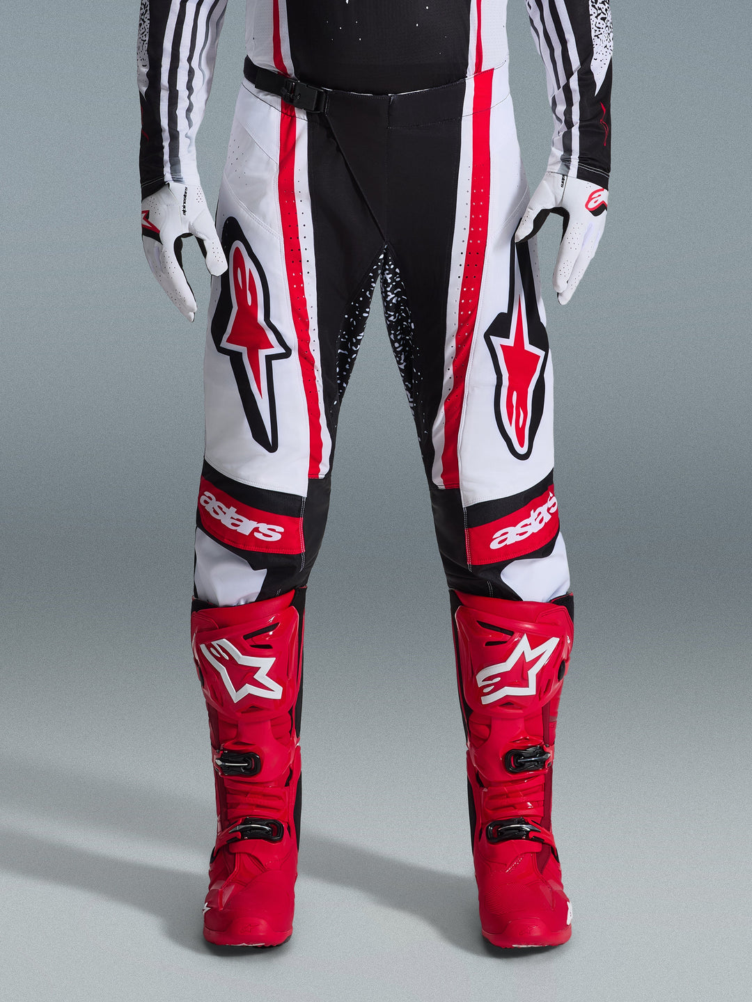 Pantaloni Alpinestars Techstar NOMUR - Nero Bianco Rosso