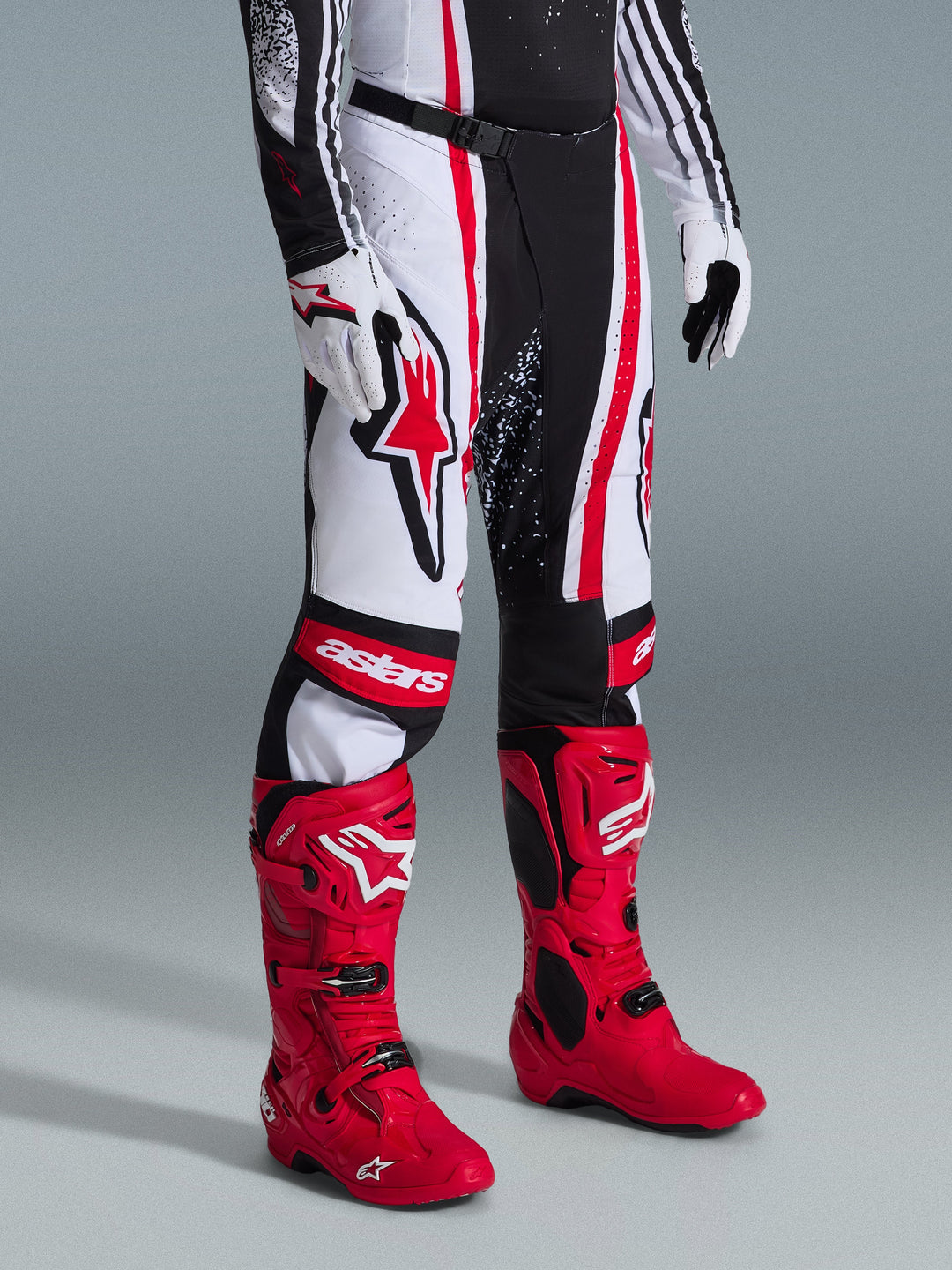 Pantaloni Alpinestars Techstar NOMUR - Nero Bianco Rosso