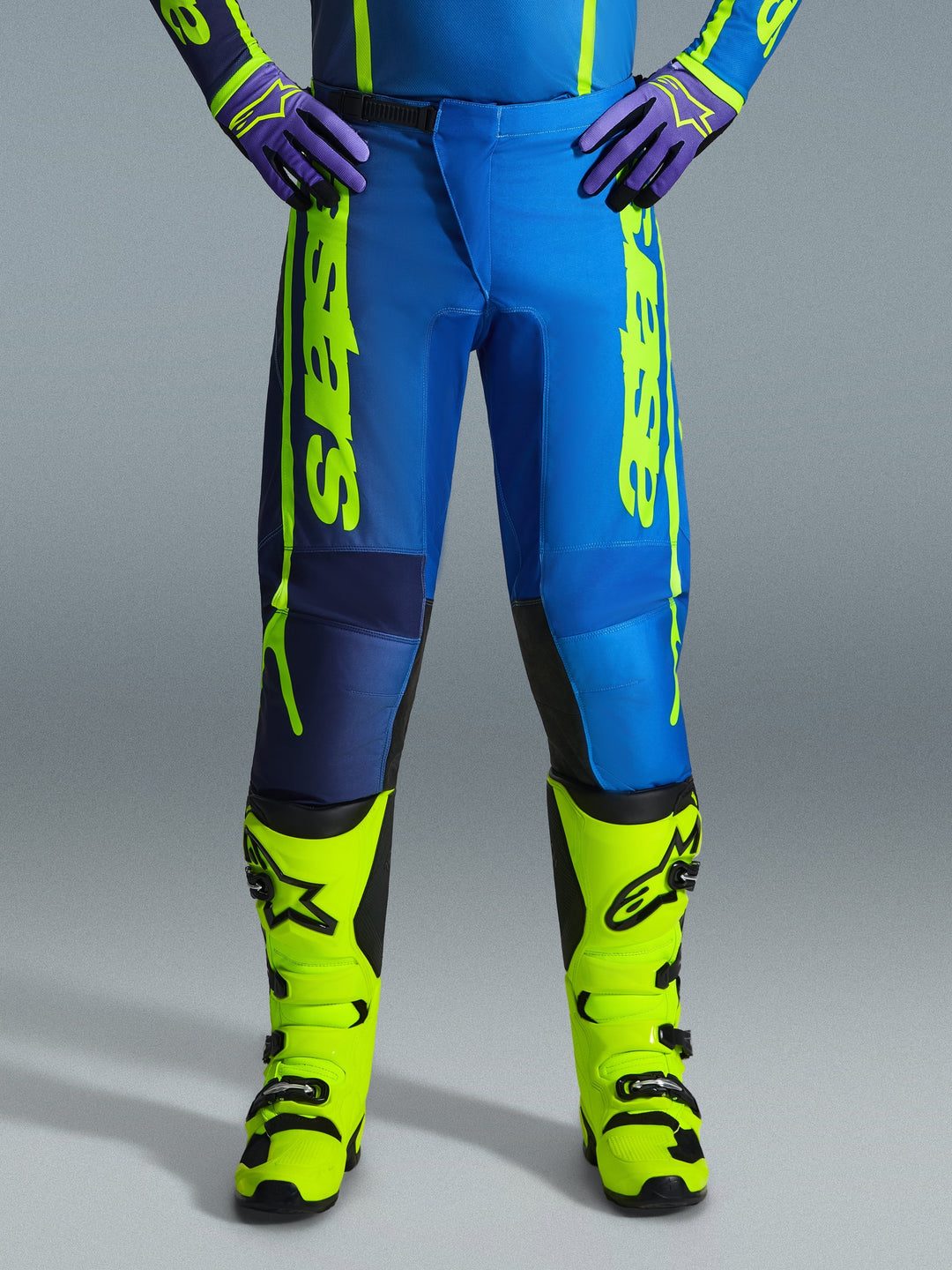 Pantaloni Alpinestars Fluid APEX - Blu Giallo Fluo
