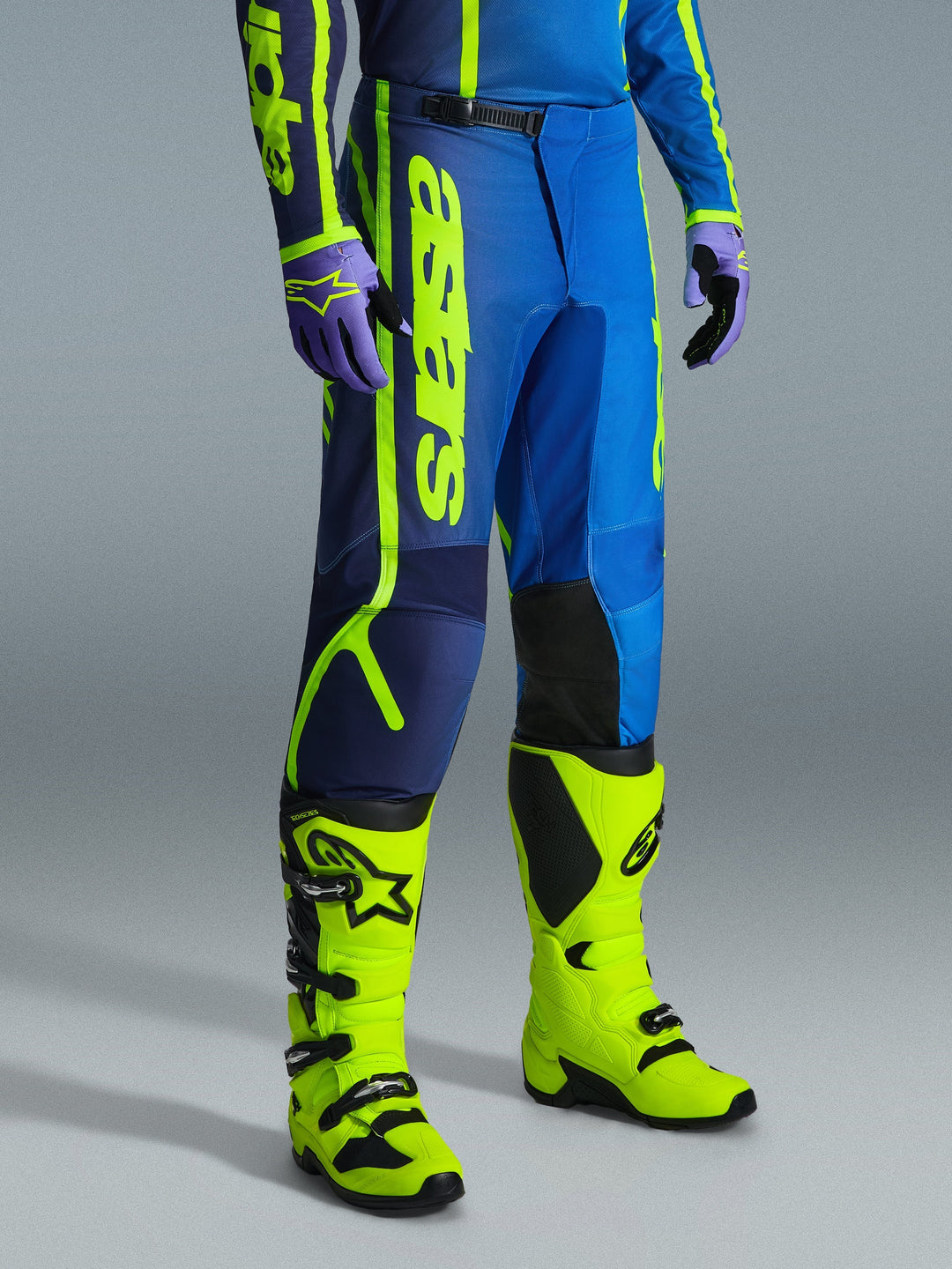 Pantaloni Alpinestars Fluid APEX - Blu Giallo Fluo