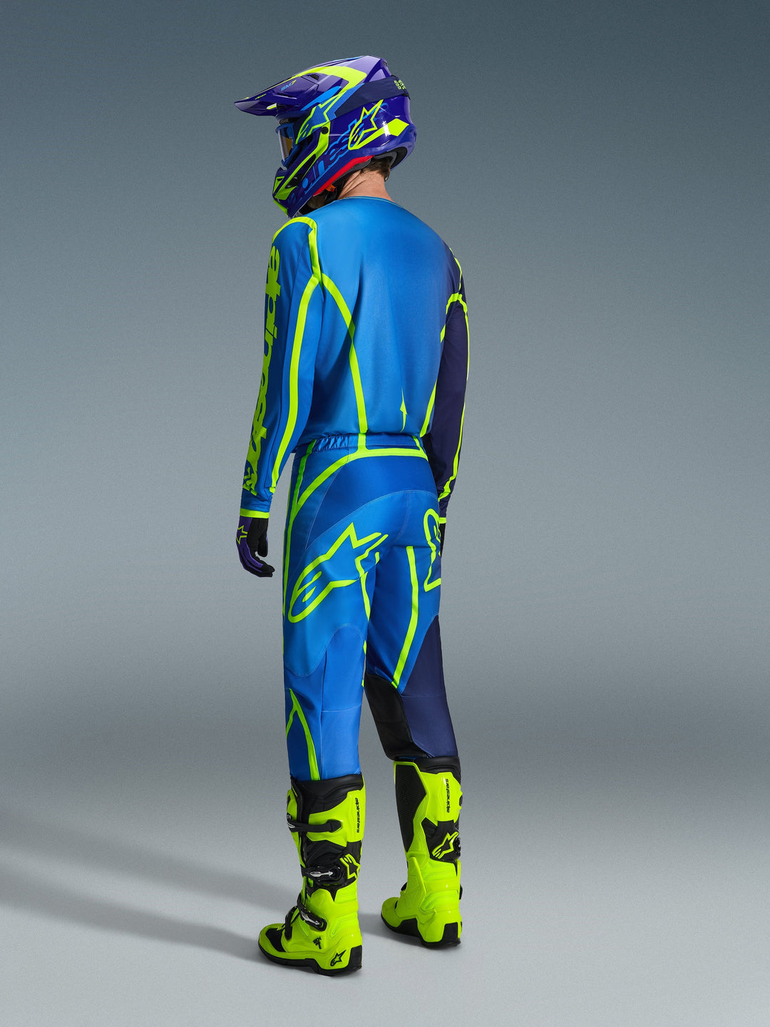 Pantaloni Alpinestars Fluid APEX - Blu Giallo Fluo