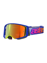 Maschera Alpinestars Supertech Vision Vista - Blue Yellow Purple Mirror Red