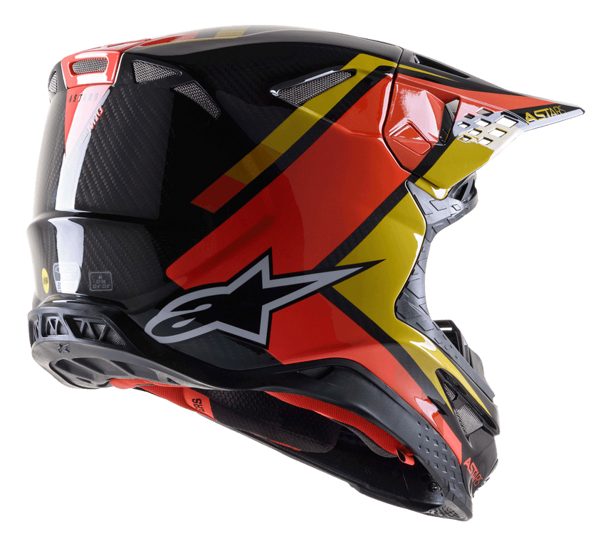 Alpinestars S-M10 Carbon Meta2 Helmet - Black Yellow Orange