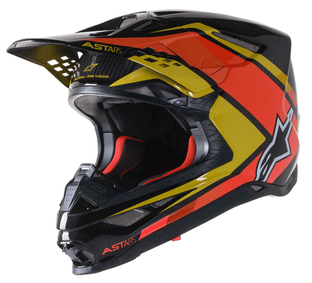 Visiera Casco Alpinestars S-M10 CARBON META2 - Nero Giallo Arancio