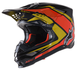 Visiera Casco Alpinestars S-M10 CARBON META2 - Nero Giallo Arancio