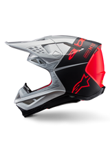 Alpinestars S-M10 Flood Helmet - Silver Orange Fluo