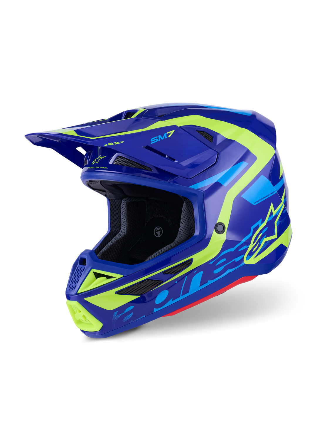 Casco Alpinestars S-M7 DEED - Blu Giallo Fluo