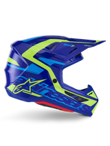 Casco Alpinestars S-M7 DEED - Blu Giallo Fluo