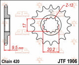 Pignone in acciaio JT - Gas Gas / Husqvarna / KTM 65cc