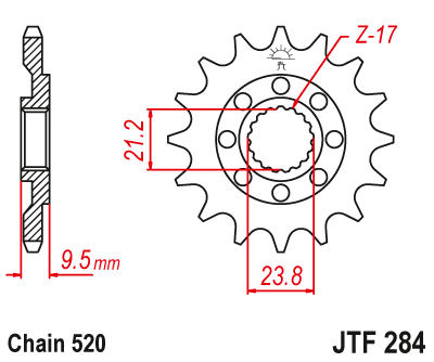 JT Sprocket - Honda CR 250 500 1988-2007 / CRF 250 450 2025