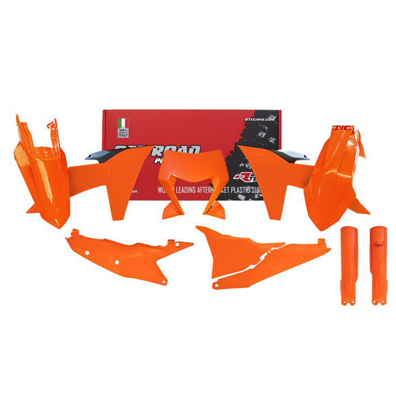 KTM EXC EXCF XC-W 2024 Plastic Kit - Orange - with Fork Protectors