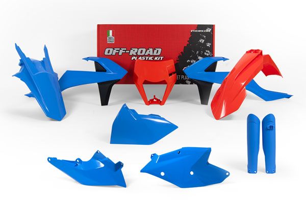 KTM EXC EXCF XC-W 2017-2019 Plastic Kit - Light Blue - with Fork Guards