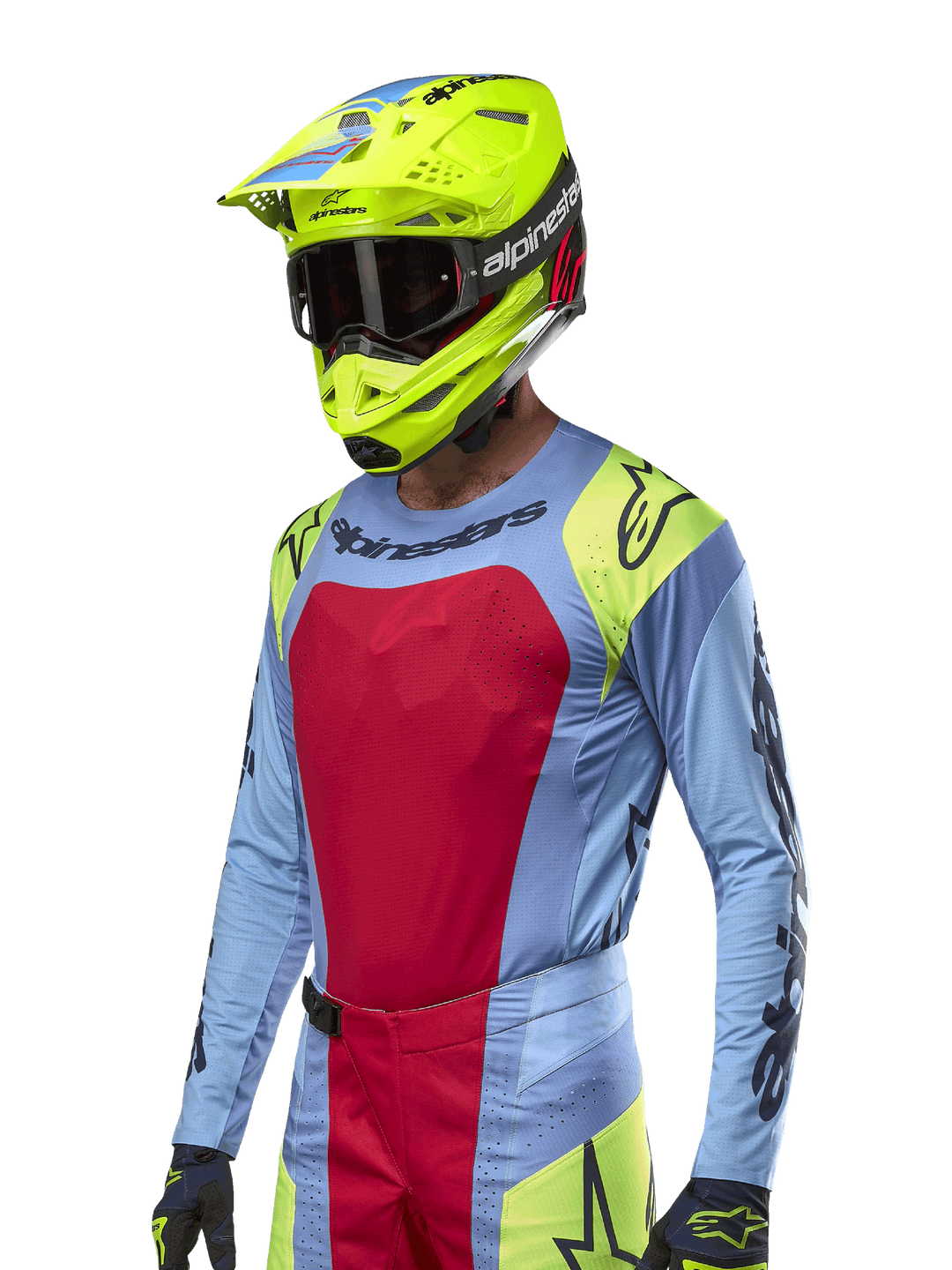 Maglia Alpinestars Techstar Ocuri - Light Blue Yellow