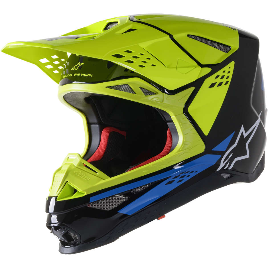 Casco Alpinestars S-M8 Factory - Giallo Fluo Blu