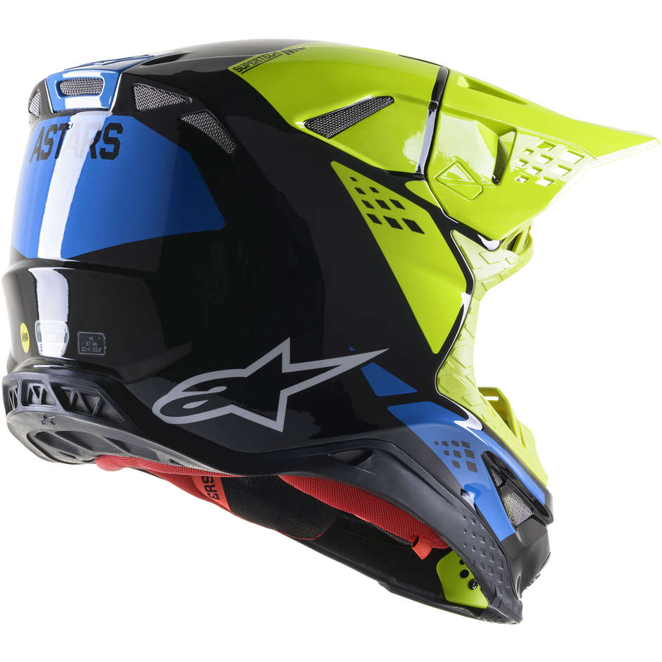 Casco Alpinestars S-M8 Factory - Giallo Fluo Blu