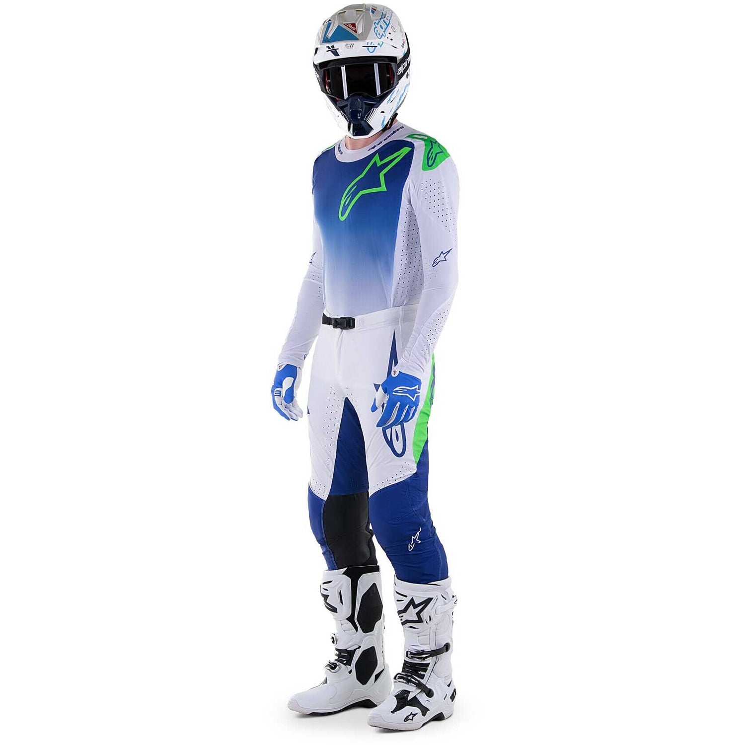 Completo Alpinestars Supertech Risen - Blue White Green