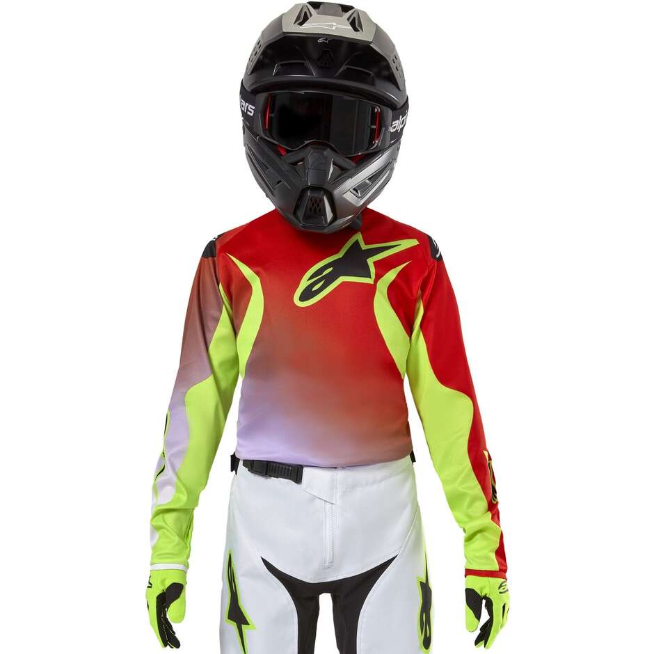 Alpinestars Racer Lucent Jersey for Boys - White, Red, Yellow