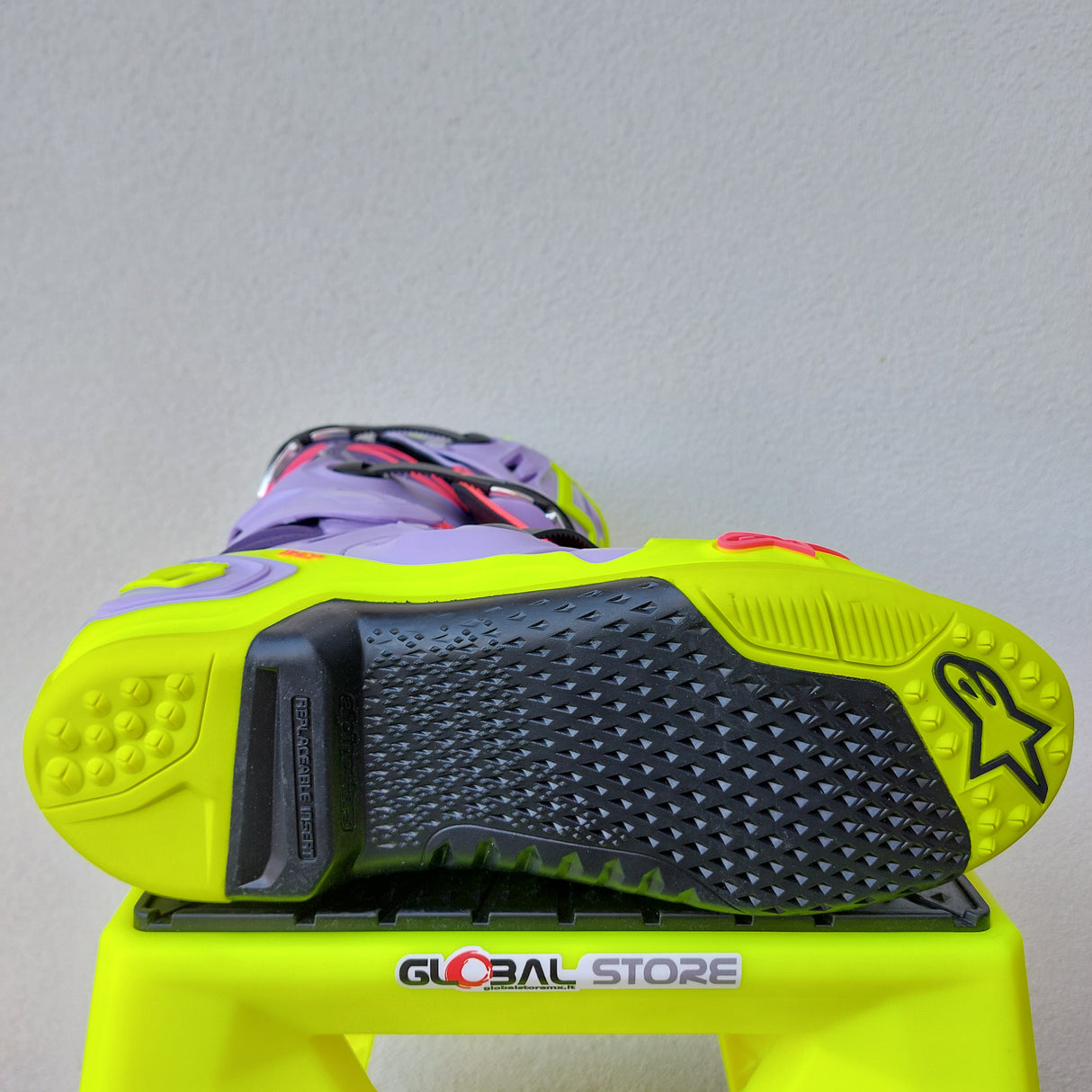 Stivali Alpinestars Tech 10 Supervented - Viola Giallo Fluo