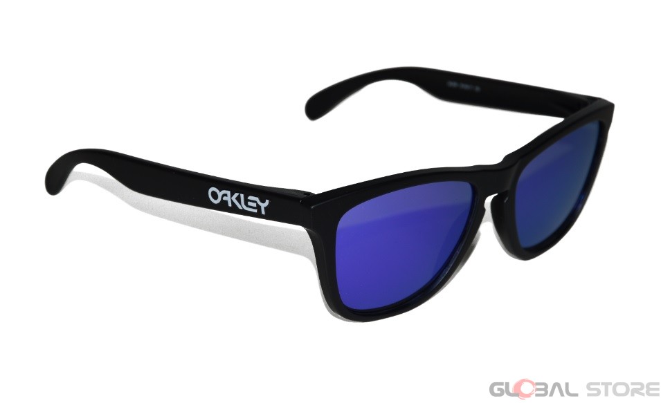 Occhiali Oakley Frogskins Matte Black / Violet Iridium 24-298 Sunglasses Brillen