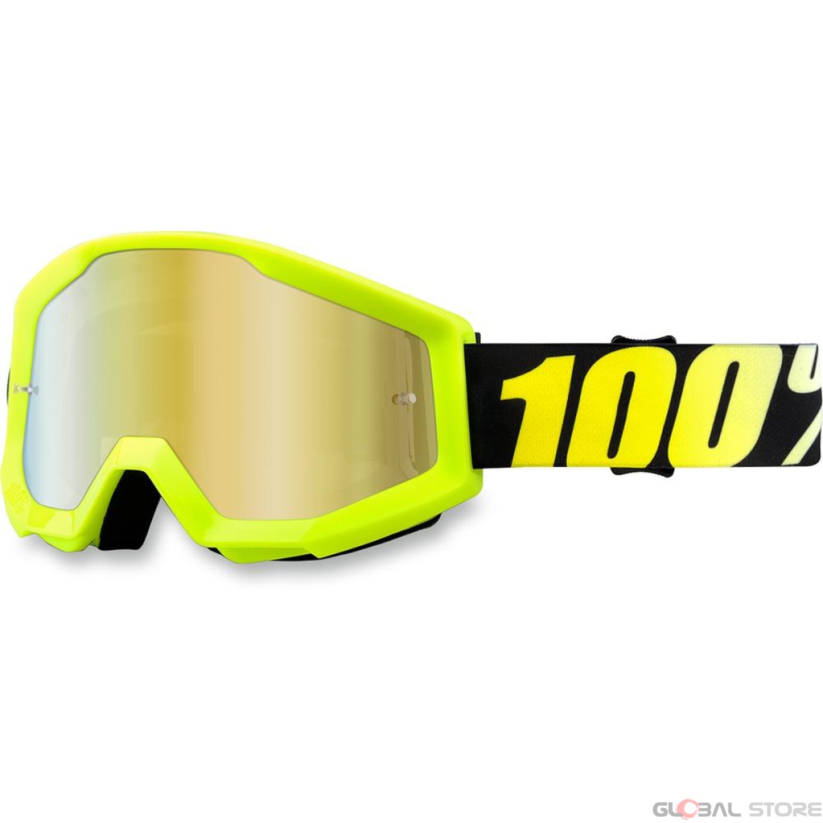 Maschera 100% Strata - Neon Yellow / Mirror Gold