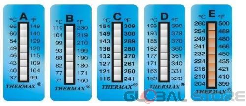 Termometro Adesivo Irreversibile Thermax Range 160-199 C°  10pz