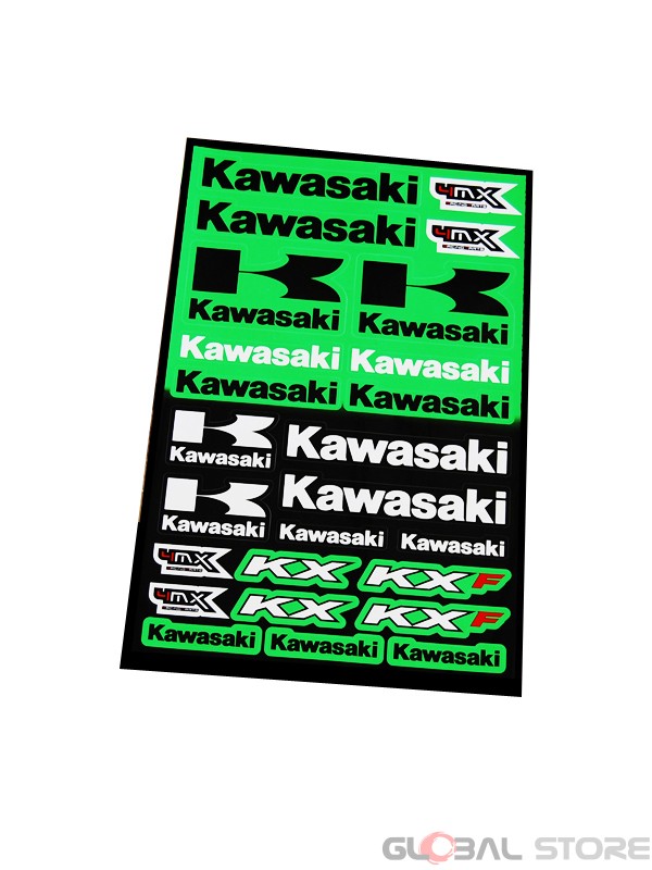 Foglio Adesivi Kawasaki - Grafiche e Adesivi - Ricambi e Accessori Moto  Global Store Mx