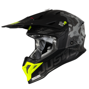 Casco JUST1 J39 KINETIC Camo Fluo Yellow Red Black - Opaco