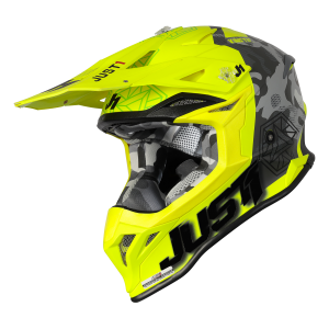 Casco JUST1 J39 KINETIC Camo Red Lime Fluo Yellow - Opaco