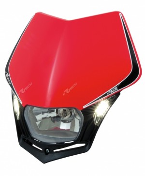 Mascherina Faro Anteriore Rtech V-Face LED Rosso Honda